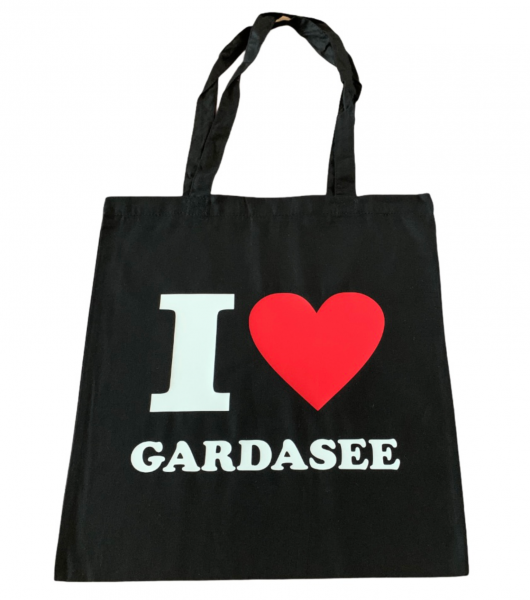Baumwolltasche schwarz "I Love Gardasee"